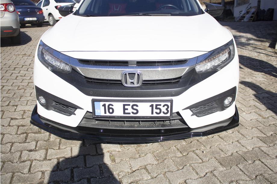 Honda Civic Sedan X 2016-2021 гг. Передний лип-спойлер V1 (черный) Фото 4