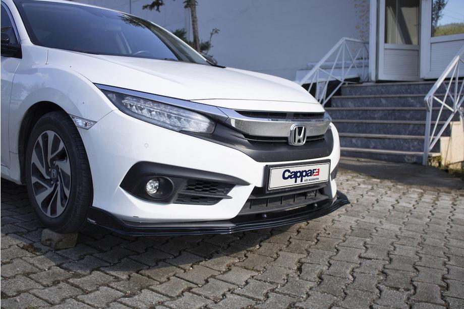 Honda Civic Sedan X 2016-2021 гг. Передний лип-спойлер V1 (черный) Фото 7