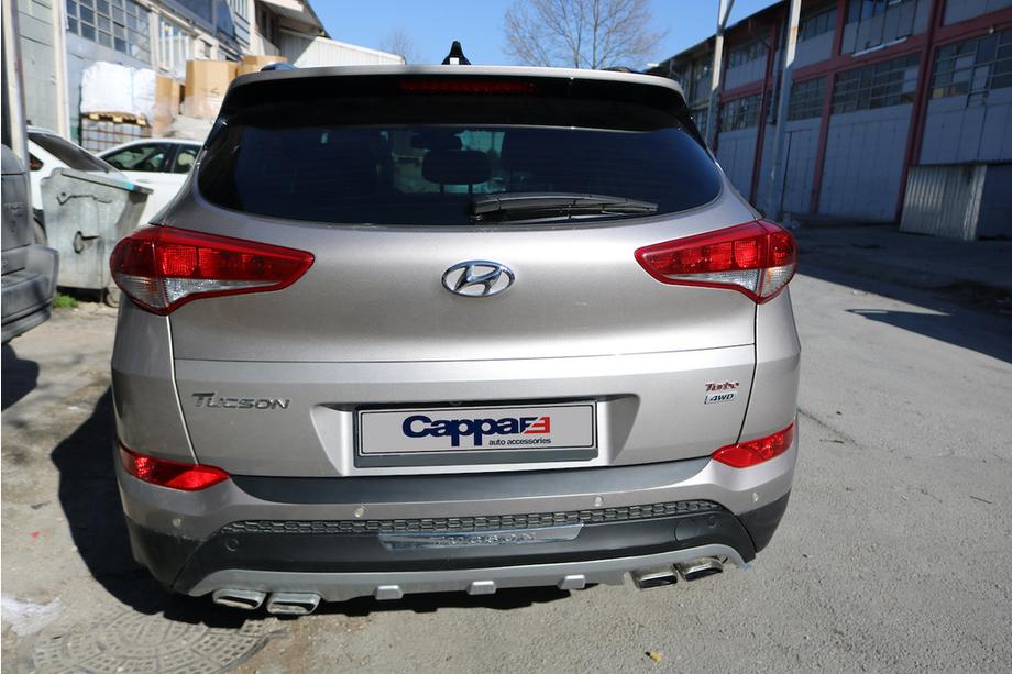 Hyundai Tucson TL 2016-2021 гг. Накладка на задний бампер EuroCap 2016-2018 (ABS) Фото 14