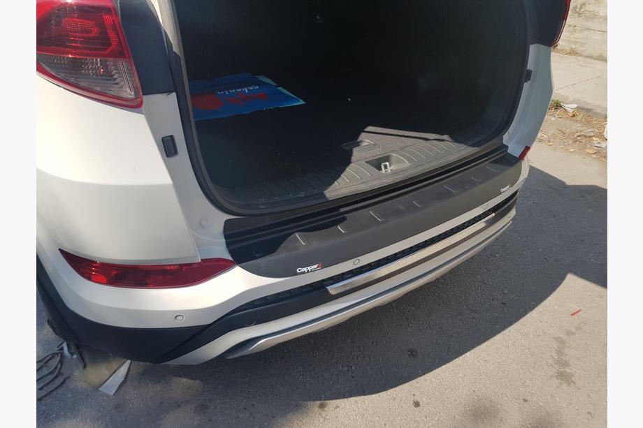 Hyundai Tucson TL 2016-2021 гг. Накладка на задний бампер EuroCap 2016-2018 (ABS) Фото 17