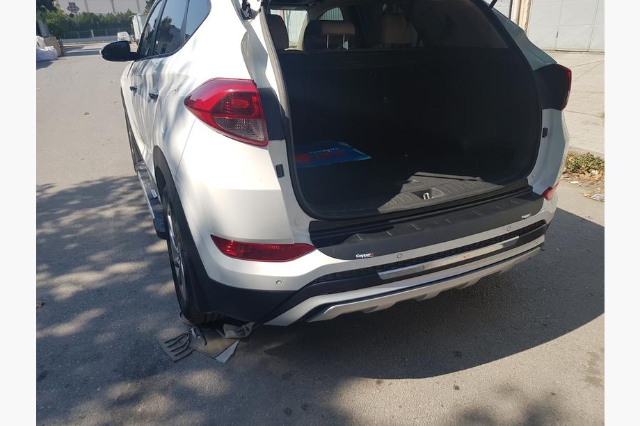 Hyundai Tucson TL 2016-2021 гг. Накладка на задний бампер EuroCap 2016-2018 (ABS) Фото 19