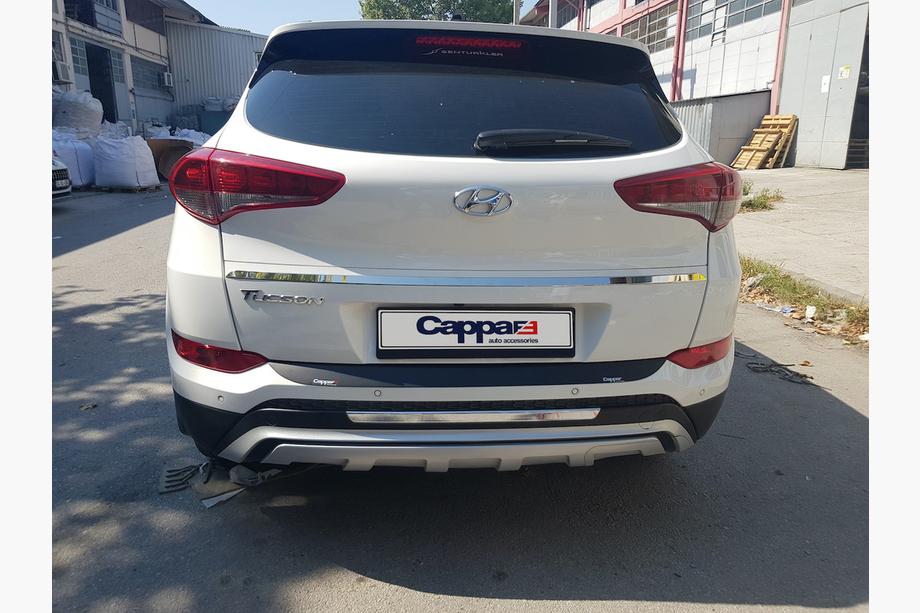 Hyundai Tucson TL 2016-2021 гг. Накладка на задний бампер EuroCap 2016-2018 (ABS) Фото 21
