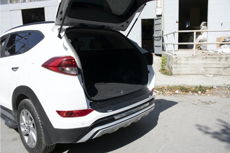 Hyundai Tucson TL 2016-2021 гг. Накладка на задний бампер EuroCap 2016-2018 (ABS) Фото 4