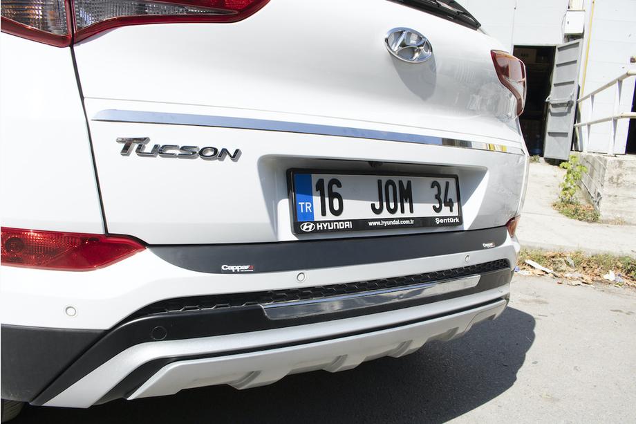 Hyundai Tucson TL 2016-2021 гг. Накладка на задний бампер EuroCap 2016-2018 (ABS) Фото 7