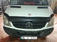 Mercedes Sprinter W906 2006–2018 гг. Дефлектор капота под карбон 2006-2013 (EuroCap) фото 3