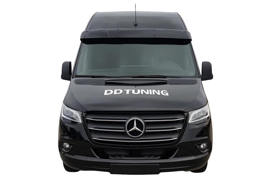 Mercedes Sprinter W907/W910 2018- гг. Козырек на лобовое стекло (черный глянец, 5мм) Фото 2