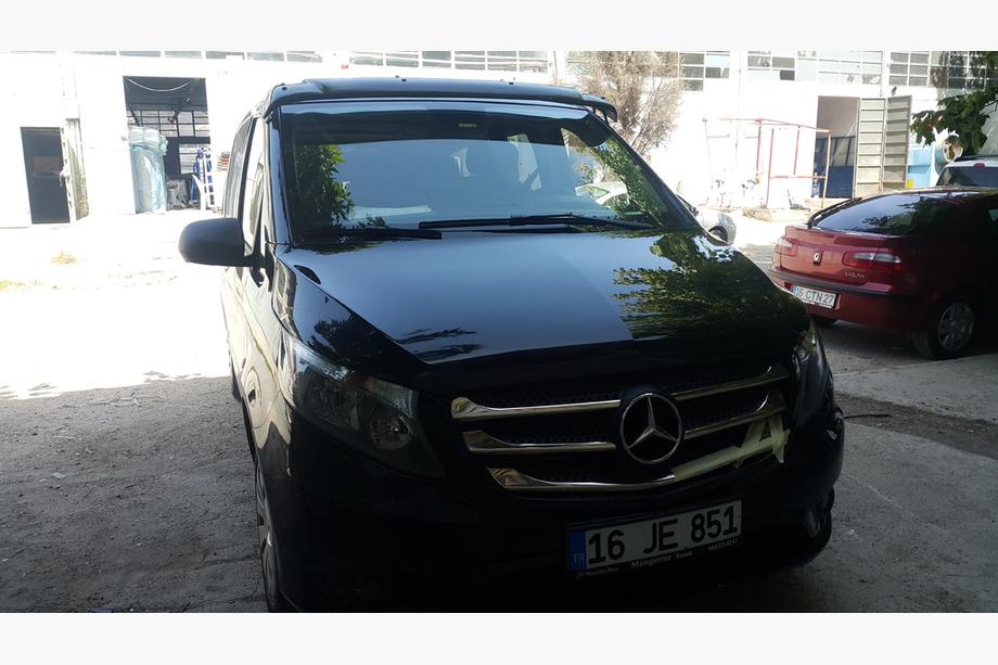 Mercedes Vito/V-class W447 2014- гг. Козырек на лобовое стекло (черный глянец, 5мм) Фото 4