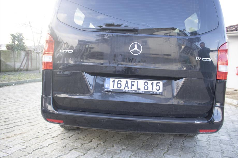 Mercedes Vito/V-class W447 2014- гг. Накладка на задний бампер EuroCap (ABS) Фото 6