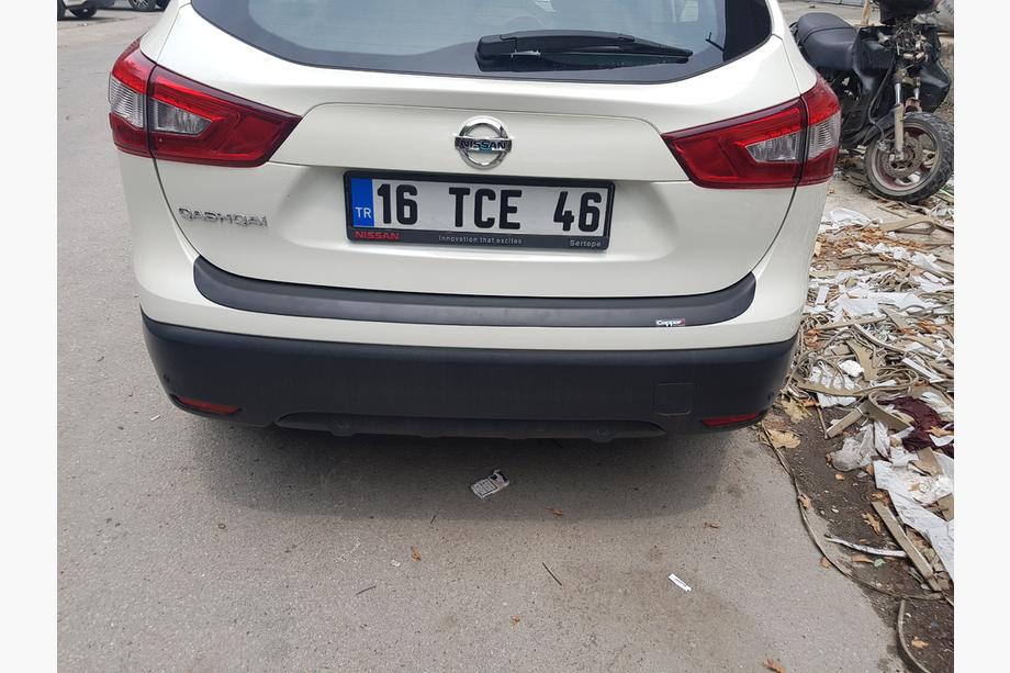 Nissan Qashqai 2014-2021 гг. Накладка на задний бампер EuroCap (2014-2017, ABS) Фото 9