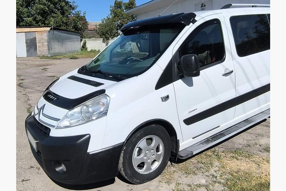 Citroen Jumpy 2007–2017 гг. Козырек на лобовое стекло (черный глянец, 5мм) Фото 2