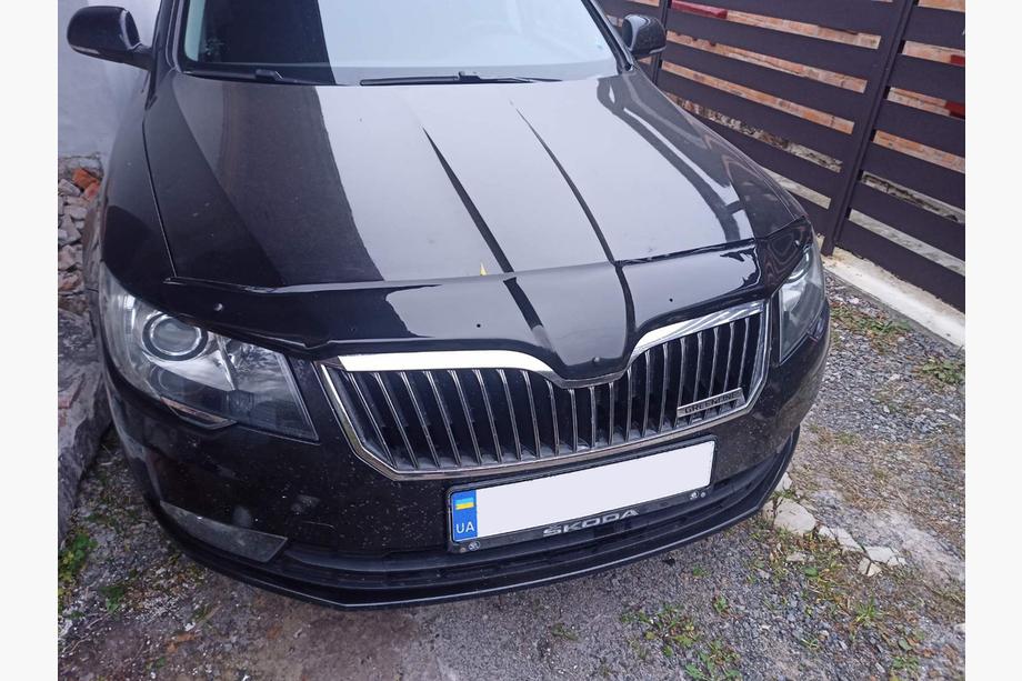 Skoda Superb 2009-2015 гг. Дефлектор капота 2013-2015 (EuroCap) Image