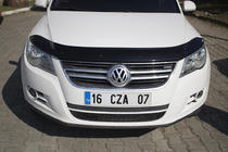 Volkswagen Tiguan 2007-2016 гг. Дефлектор капота (EuroCap) фото 9