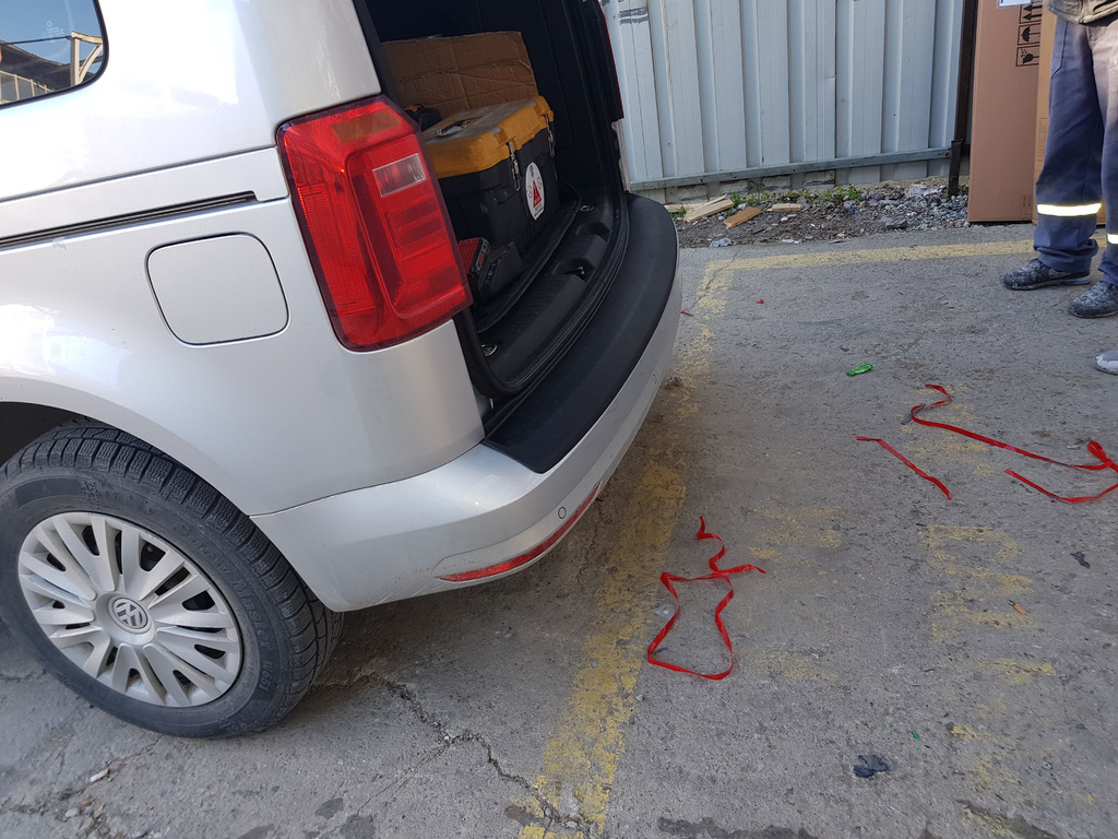 Накладка на задній бампер EuroCap (ABS) для Volkswagen Caddy 2015-2020 рр - фото 2