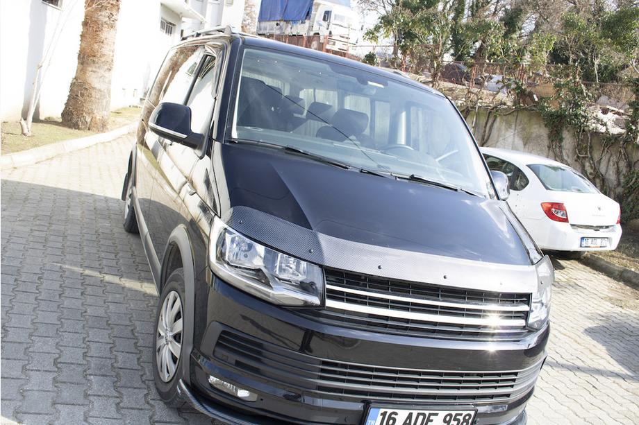 Volkswagen T6 2015-2024 гг. Передний сплиттер карбон лук 2015-2018 (ABS) Фото 2
