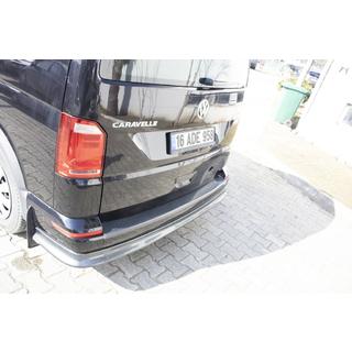 Накладка на задний бампер EuroCap под карбон (ABS) Volkswagen T6 2015-2024 гг. фото 3