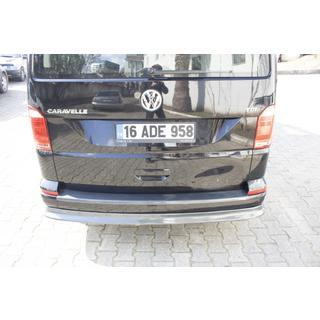 Накладка на задний бампер EuroCap под карбон (ABS) Volkswagen T6 2015-2024 гг. фото 4