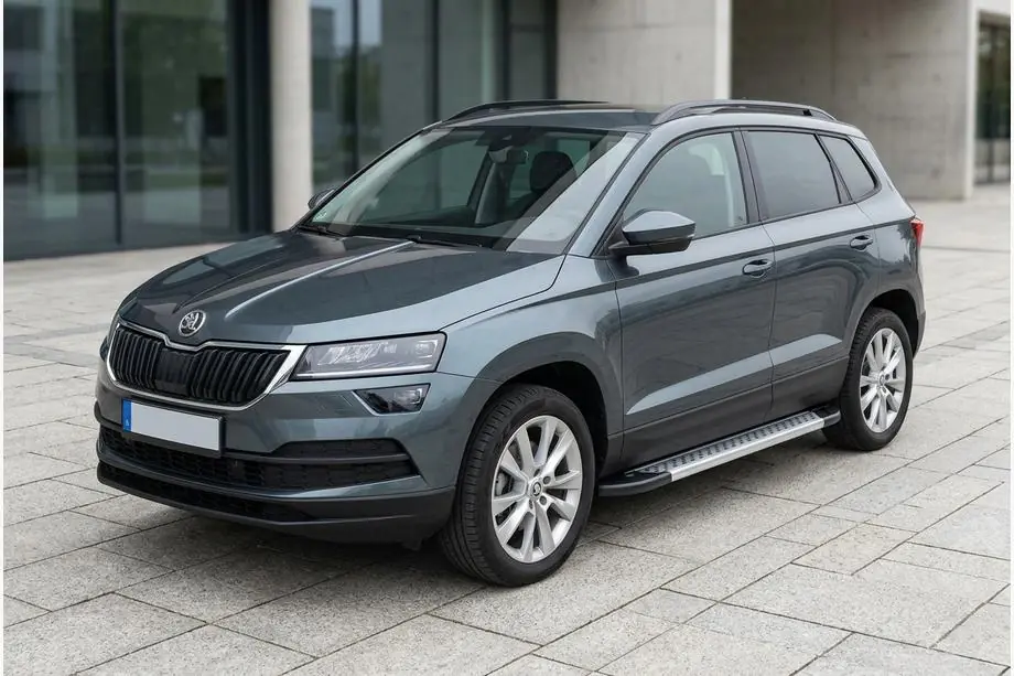 Skoda Karoq 2018- гг. Боковые Подножки New Vision Grey (2 шт., Алюминий) Image