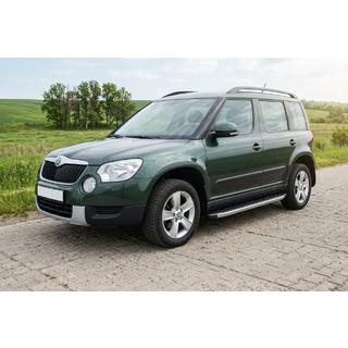 Боковые Подножки BlackLine (2 шт., Алюминий) Skoda Yeti 2009-2017 гг. фото 1