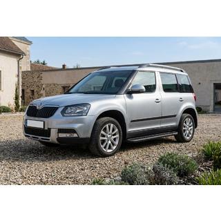 Боковые Подножки Tayga Black (2 шт., Алюминий) Skoda Yeti 2009-2017 гг. фото 1