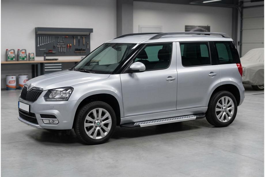 Skoda Yeti 2009-2017 гг. Боковые Подножки New Vision Grey (2 шт., Алюминий) Фото 1