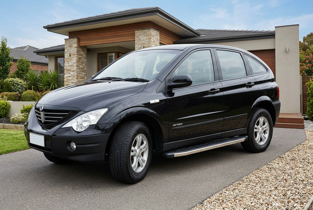 Бокові пороги BlackLine (2 шт., алюміній) SsangYong Action