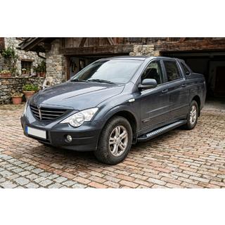 Боковые пороги New Vision Black (2 шт., алюминий) SsangYong Action 2005-2018 гг. фото 1