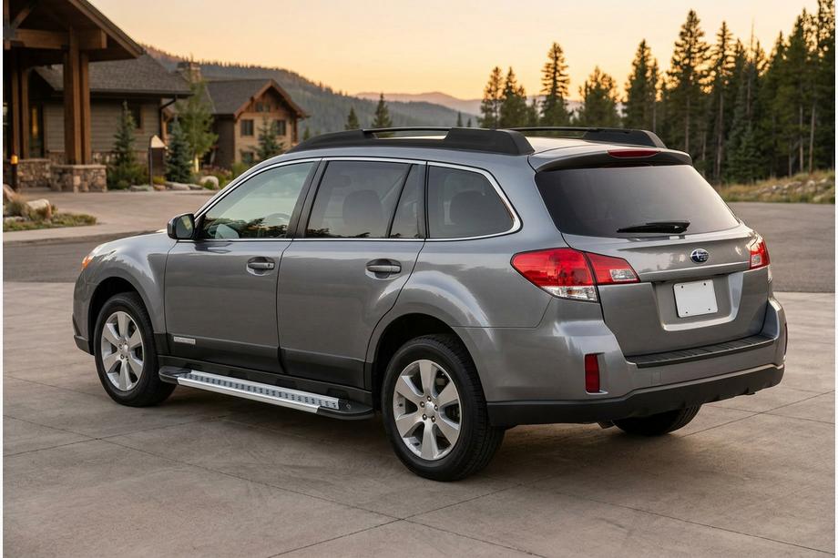 Subaru Outback 2009-2014 гг. Боковые Подножки New Vision Grey (2 шт., Алюминий) Image