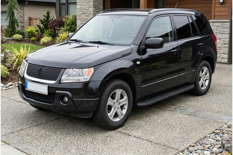 Suzuki Grand Vitara 2005-2017 гг. Боковые Подножки Tayga Black (2 шт., Алюминий) Image
