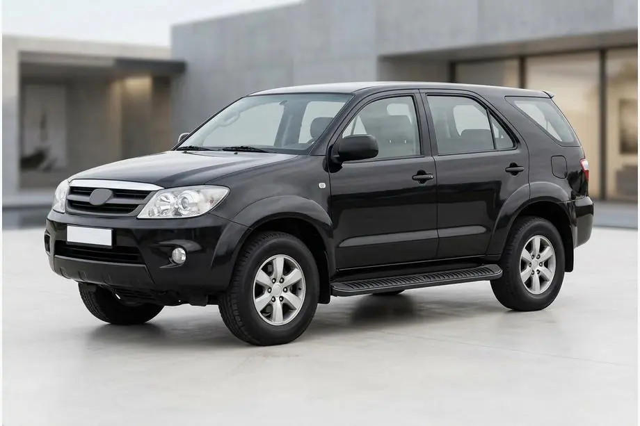 Toyota Fortuner 2006-2015 гг. Боковые пороги Tayga Black (2 шт., алюминий)