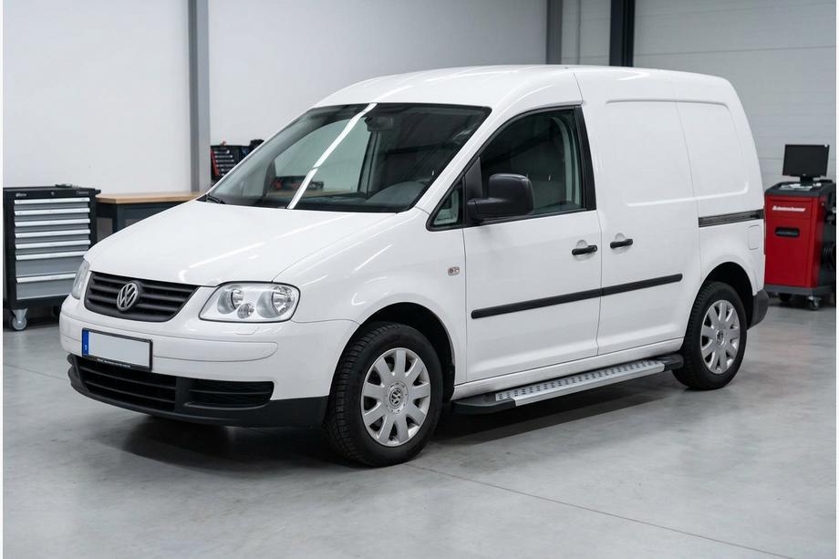 Volkswagen Caddy 2004-2010 гг. Боковые Подножки New Vision Grey (2 шт., Алюминий) Maxi База Фото 1