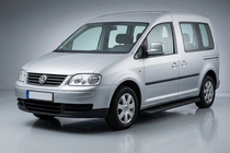 Volkswagen Caddy 2004-2010 гг. Боковые Подножки Tayga Black (2 шт., Алюминий) фото 1
