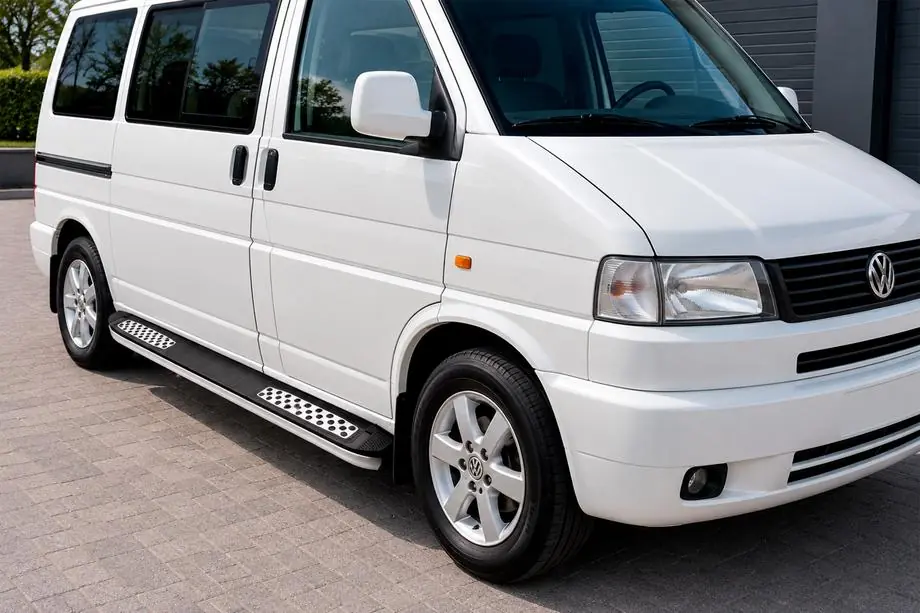 Volkswagen T4 Transporter 1990-2003 гг. Боковые Подножки Tayga V2 (2 шт., Алюминий) Image