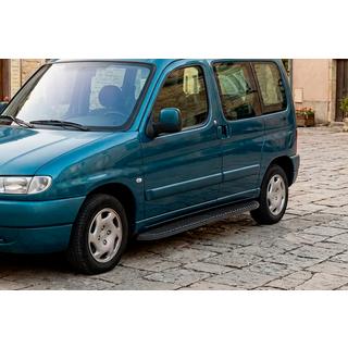 Боковые Подножки Tayga Black (2 шт., Алюминий) Peugeot Partner 1996-2008 гг. фото 1