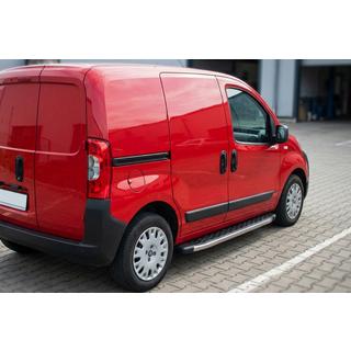 Боковые Подножки BlackLine (2 шт., Алюминий) Fiat Fiorino/Qubo 2008-2024 гг. фото 1