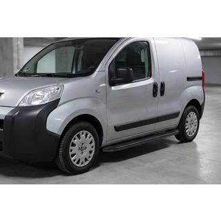 Боковые Подножки Tayga Black (2 шт., Алюминий) Fiat Fiorino/Qubo 2008-2024 гг. фото 1