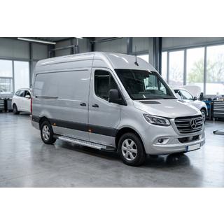 Боковые Подножки New Vision Grey (2 шт., Алюминий) Mercedes Sprinter W907/W910 2018- гг. фото 1