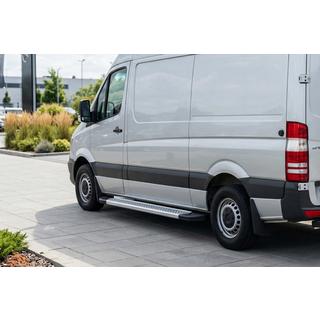 Боковые Подножки New Vision Grey (2 шт., Алюминий) Volkswagen Crafter 2006-2016 гг. фото 1