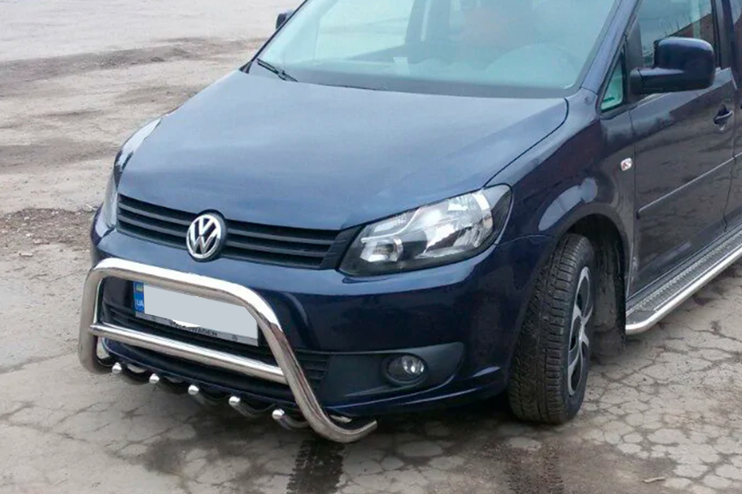 Кенгурятник WT003-4 (нерж) 60 мм, без напису для Volkswagen Caddy 2015-2020 рр - фото 2