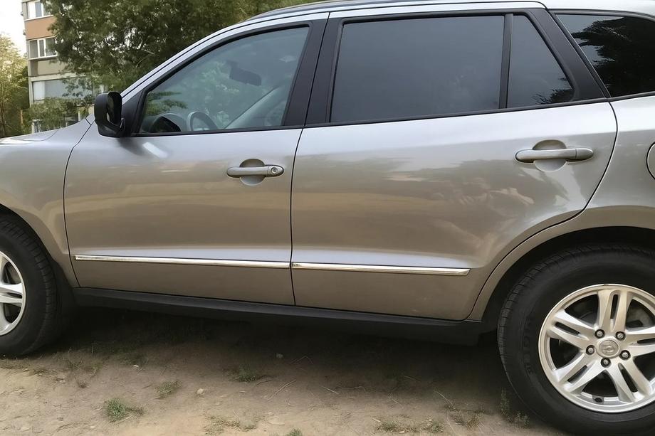 Hyundai Santa Fe 2 2006-2012 гг. Дверные молдинги нержавейка (4 шт) Image