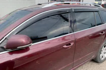 Skoda Superb 2009-2015 гг. Ветровики с хромированным молдингом SW (4 шт, HIC) фото 1