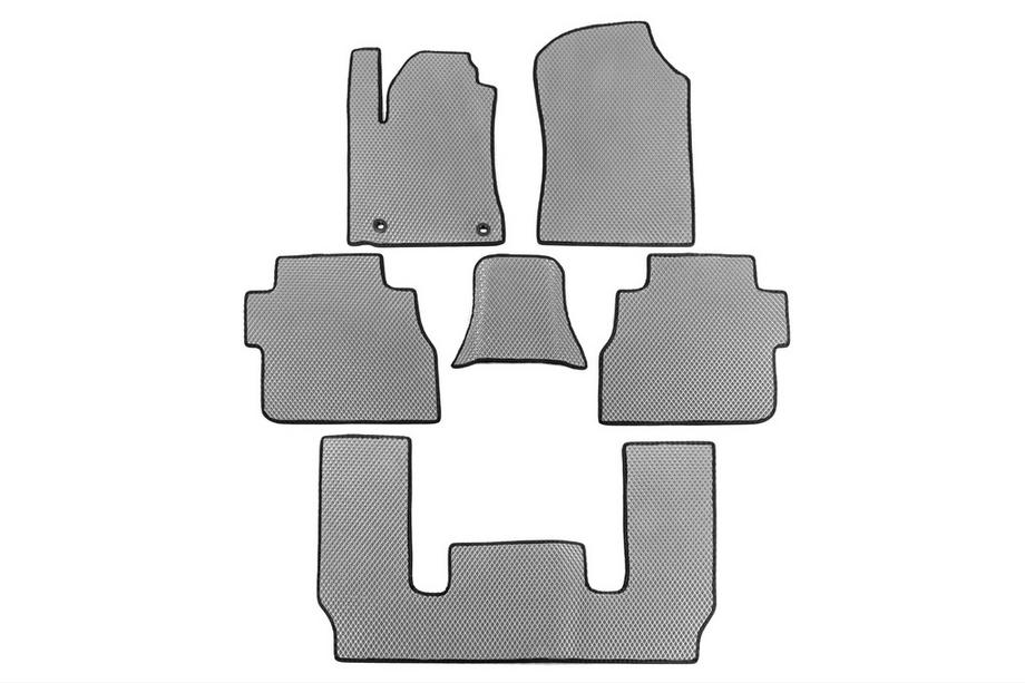 Toyota Sequoia 2007-2022 гг. Полиуретановые коврики 3 ряда (EVA, серые) Средний ряд - Проход Фото 22