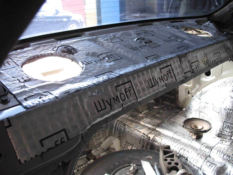 Шумоизоляция задней полки Ланос своими руками