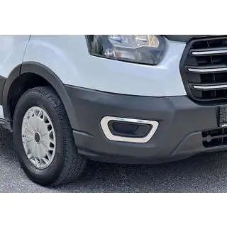 Накладки на противотуманные фары 2019+ (2 шт, нержавейка) Ford Transit 2014- гг. фото 1