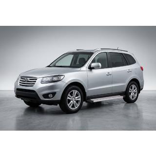 Боковые Подножки Maya Красно-Серые (2 шт., Алюминий) Hyundai Santa Fe 2 2006-2012 гг. фото 1
