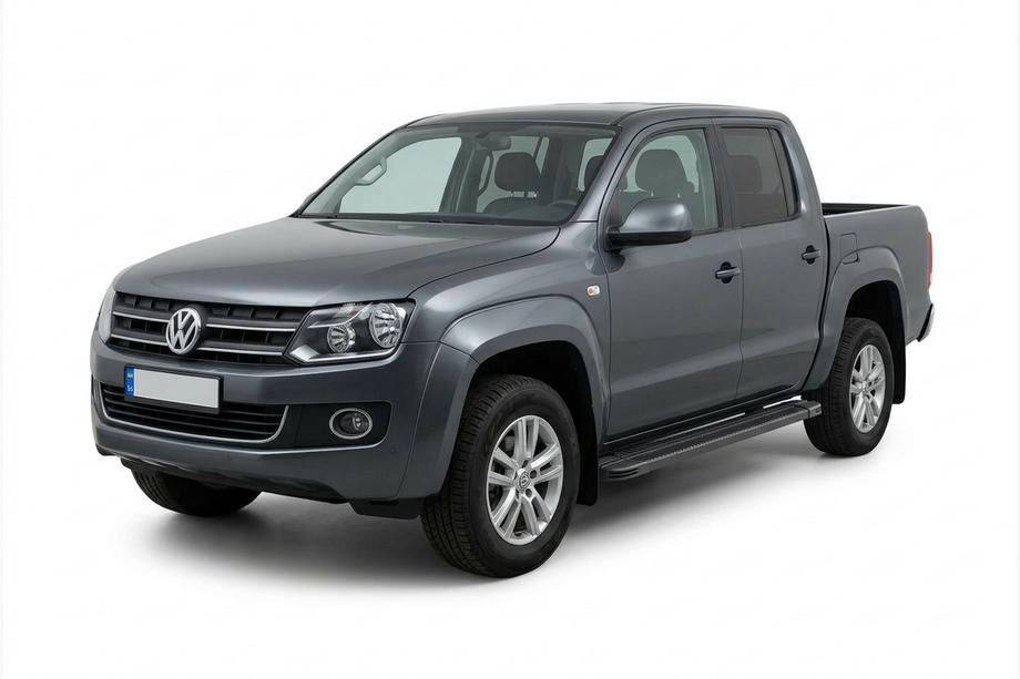 Volkswagen Amarok 2010-2022 гг. Боковые Подножки Maya V1 Черные (2 шт., Алюминий) Фото 1
