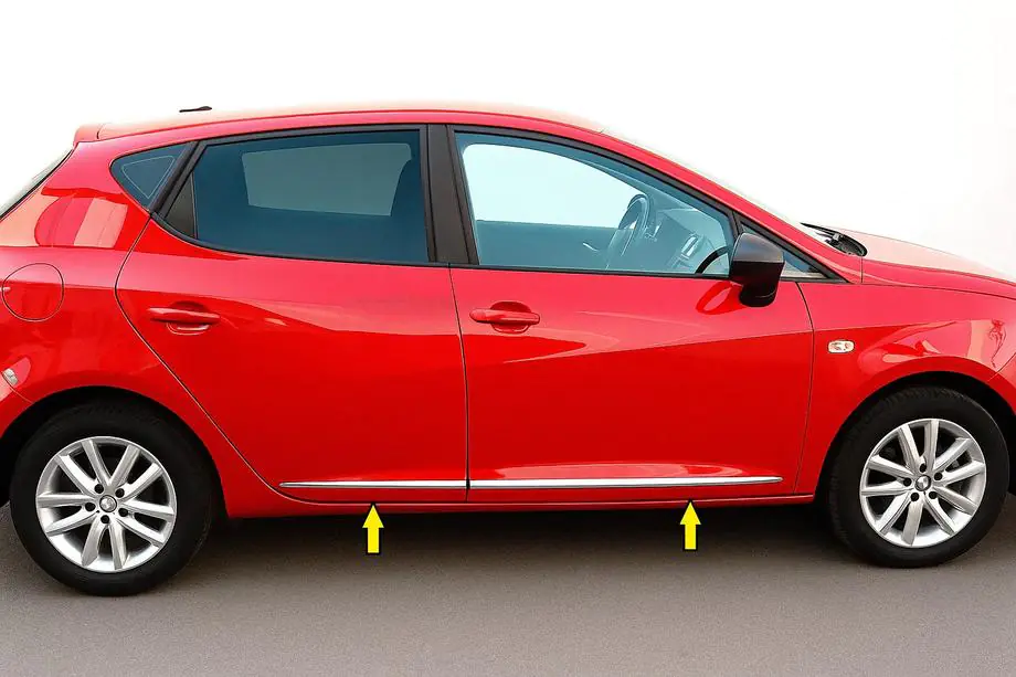 Seat Ibiza 2017- гг. Хромированные Молдинги на Двери (4 шт, Нержавейка) Image