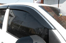 Volkswagen Amarok 2010-2022 гг. Ветровики с хромированным молдингом (4 шт, Niken) фото 4
