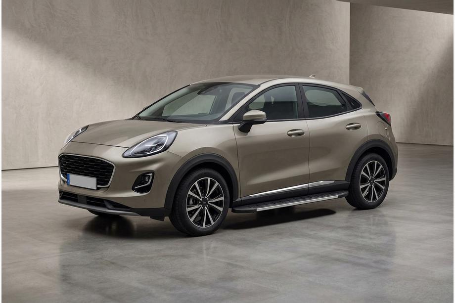 Ford Puma 2019- гг. Боковые Подножки Duru (2 шт., Алюминий) Image