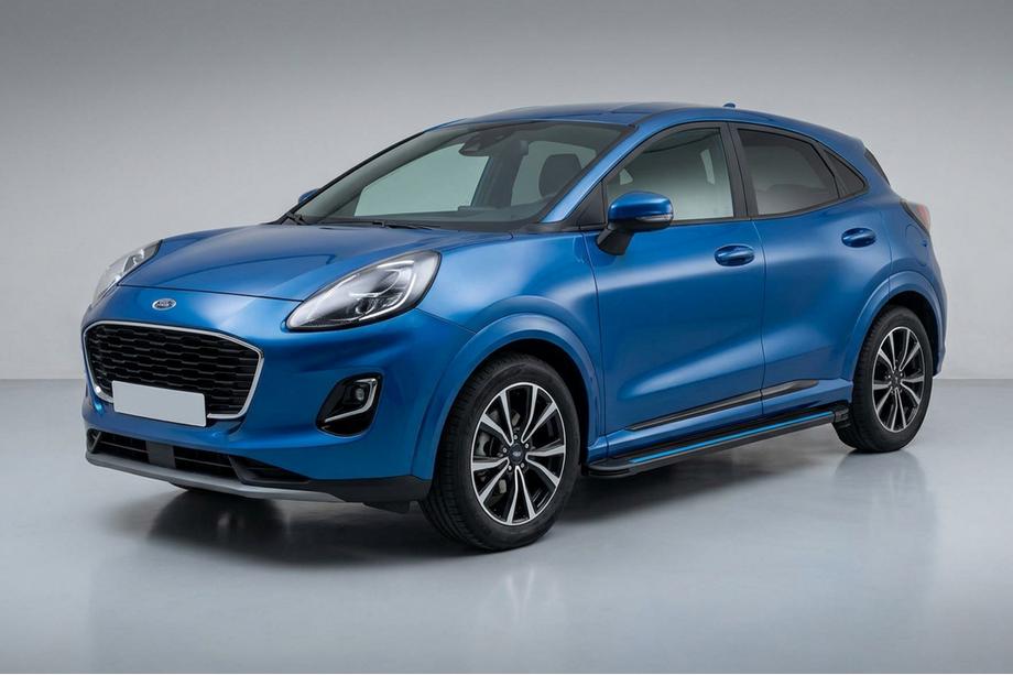 Ford Puma 2019- гг. Боковые Подножки Maya Blue (2 шт., Алюминий) Image