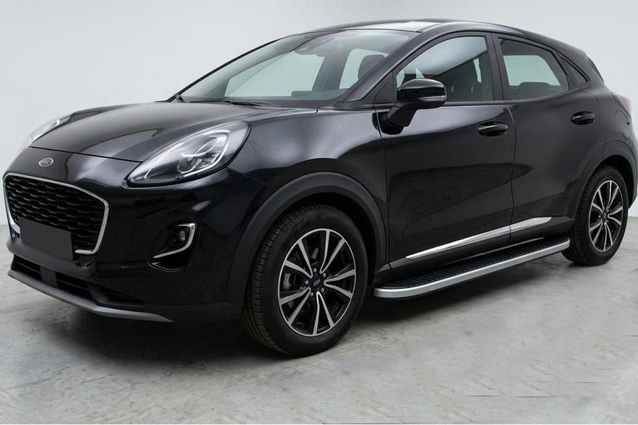 Ford Puma 2019- гг. Боковые Подножки Tayga Grey (2 шт., Алюминий) Image
